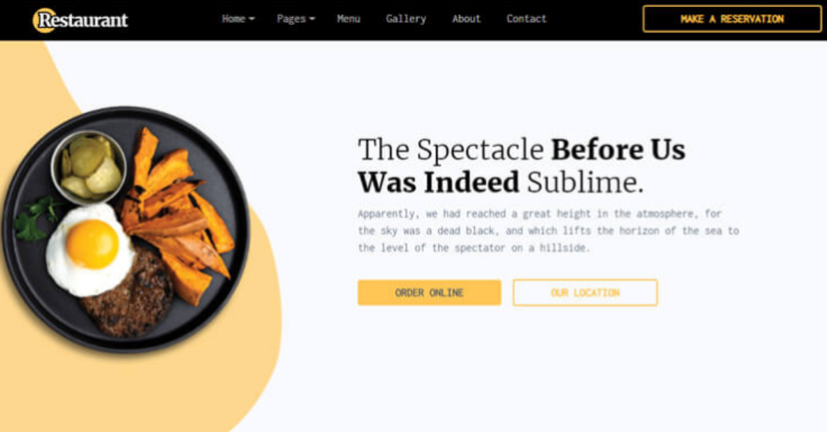 Website for a restaurant with online booking system